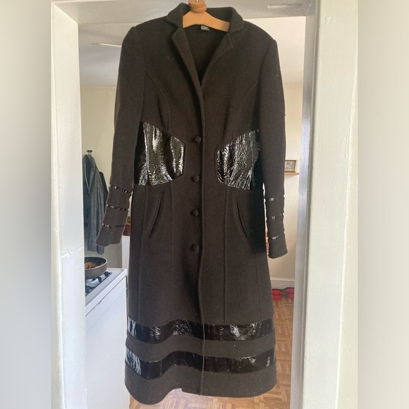 Brown Full Length Wool Coat - Picture 1 of 5